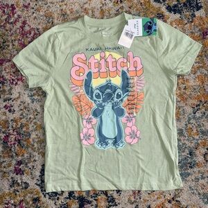 Disney Stitch Kids T-Shirt - Light Green and Pink